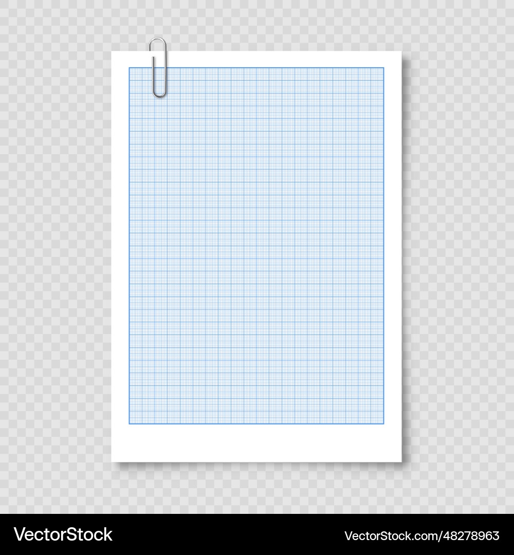 Sheet Of Graph Paper With Grid Millimeter Vector Image