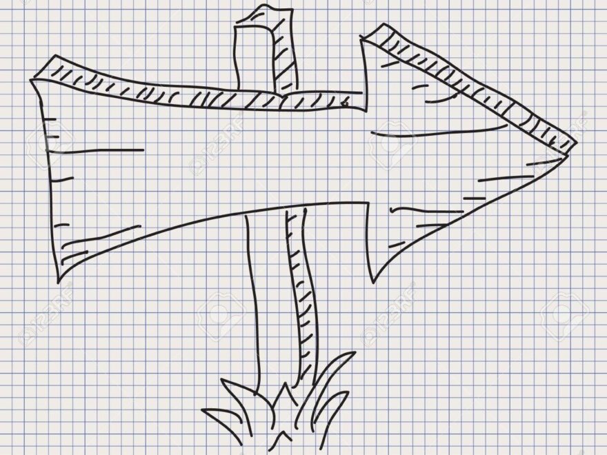 Simple Doodle Sketch Of A Wooden Arrow On Graph Paper Background Royalty Free SVG Cliparts Vectors And Stock Illustration Image 66489884