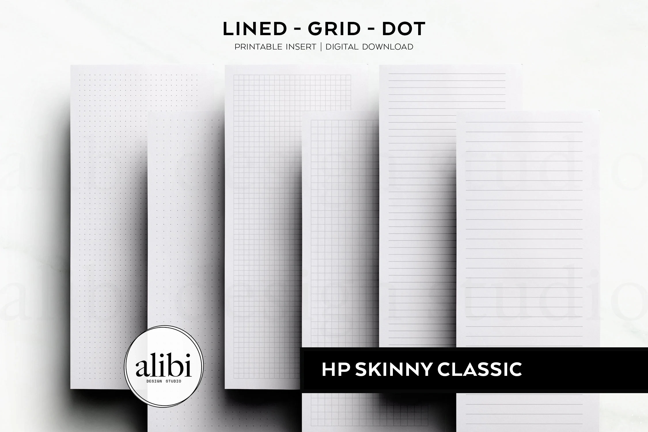 Skinny Classic Happy Planner Grid Paper Dot Grid Lined Paper Printables HP Half Sheet Printable Inserts Etsy