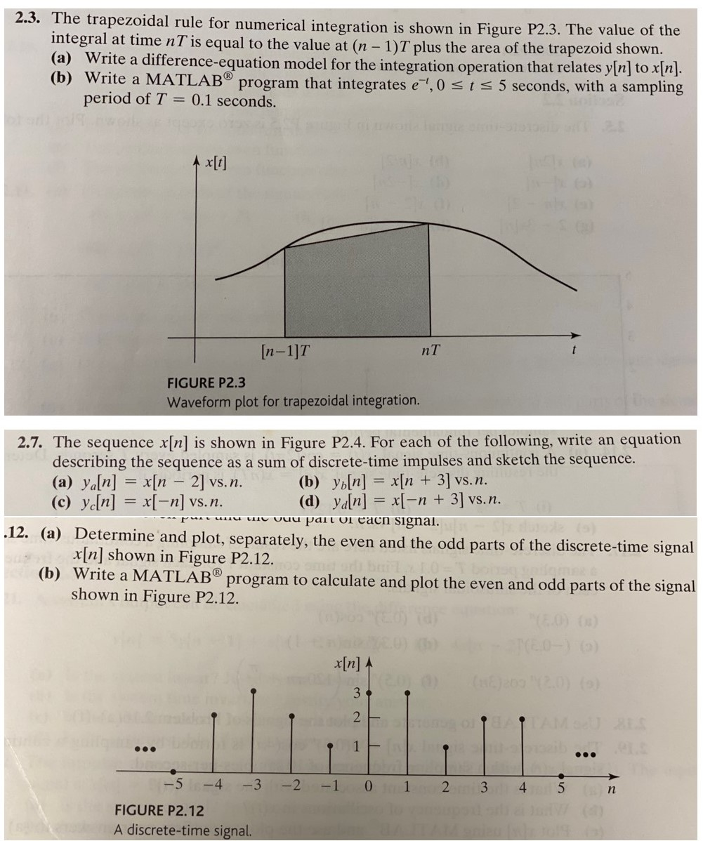 Solved 2 3 The Trapezoidal Rule For Numerical Integration Chegg