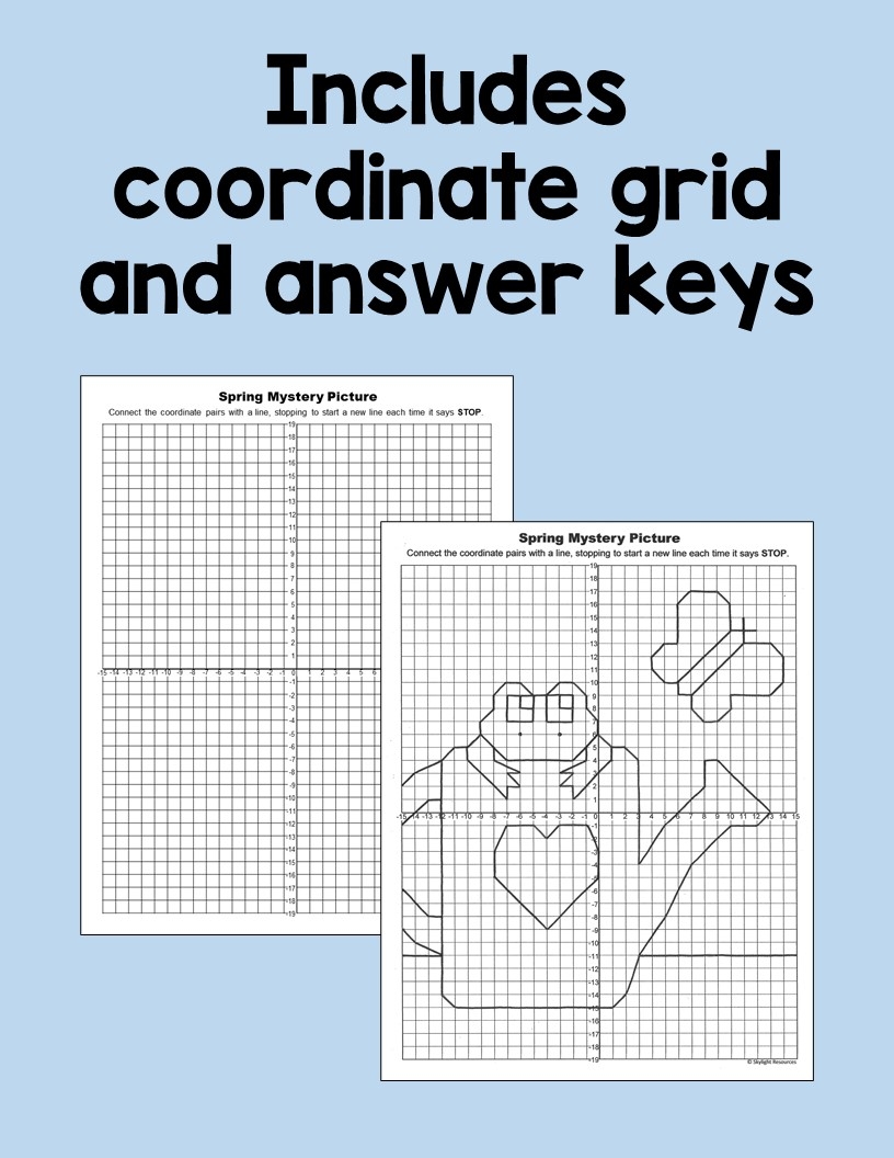 Coordinate Graphing Characters Worksheets