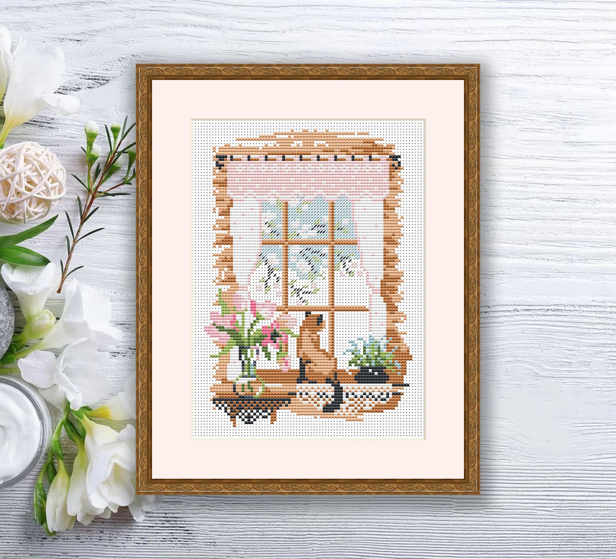 Spring Window Cross Stitch Pattern Seasons Cross Stitch Pattern Spring Cross Stitch Modern Cross Stitch Pattern Download PDF ssn002 Etsy
