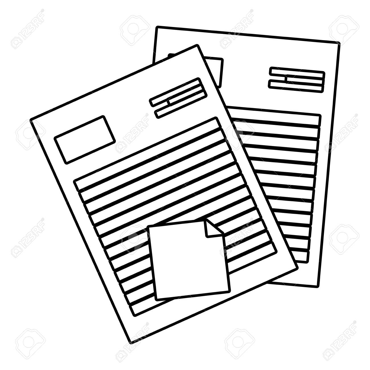 Stationery Corporate Element Receipts Paper And Sticky Notes Cartoon Vector Illustration Graphic Design Royalty Free SVG Cliparts Vectors And Stock Illustration Image 123988340 