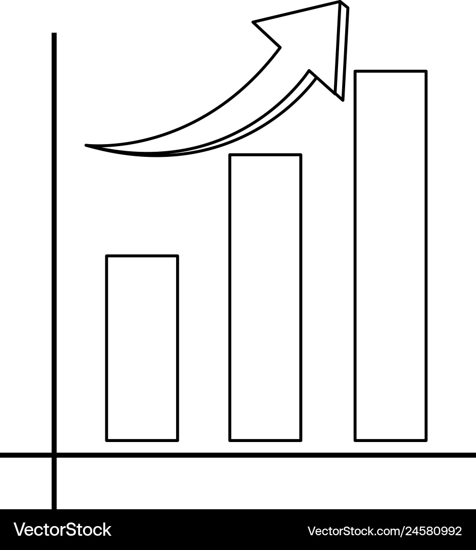 Statistics Graph Increasing In Black And White Vector Image Statistics Graph Increasing In Black And White Vector Image