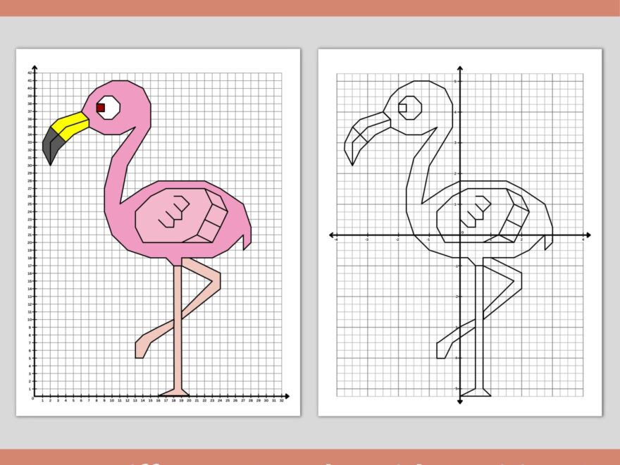 Summer Flamingo Coordinate Graphing Plotting Ordered Pairs Mystery Picture Made By Teachers