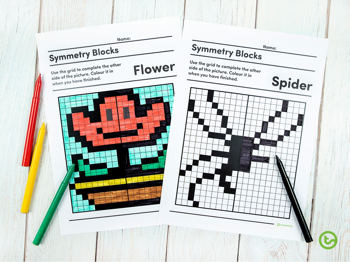 Symmetry For Kids Grid Drawing Activities NEW Resource Teach Starter