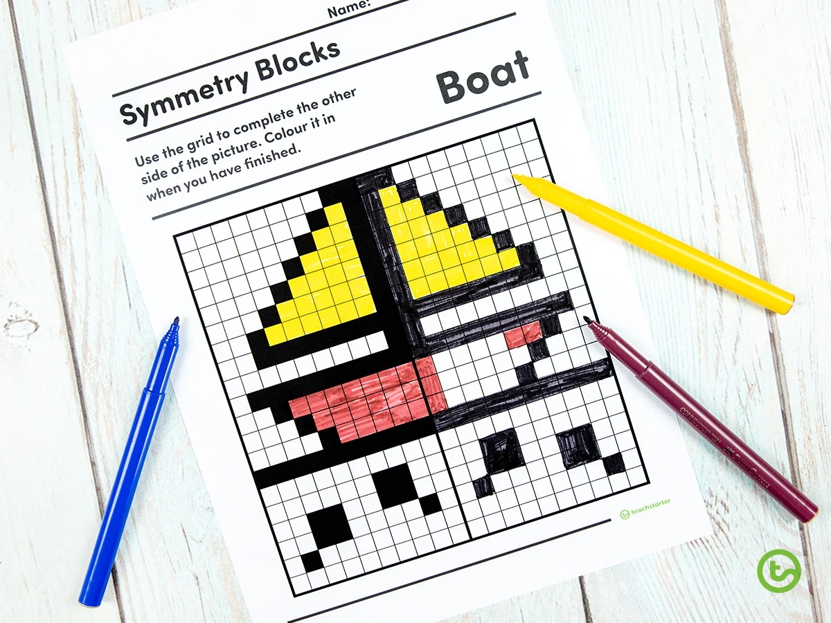 Symmetry For Kids Grid Drawing Activities NEW Resource Teach Starter