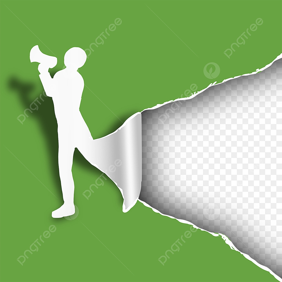 Green Teared Paper Graphic