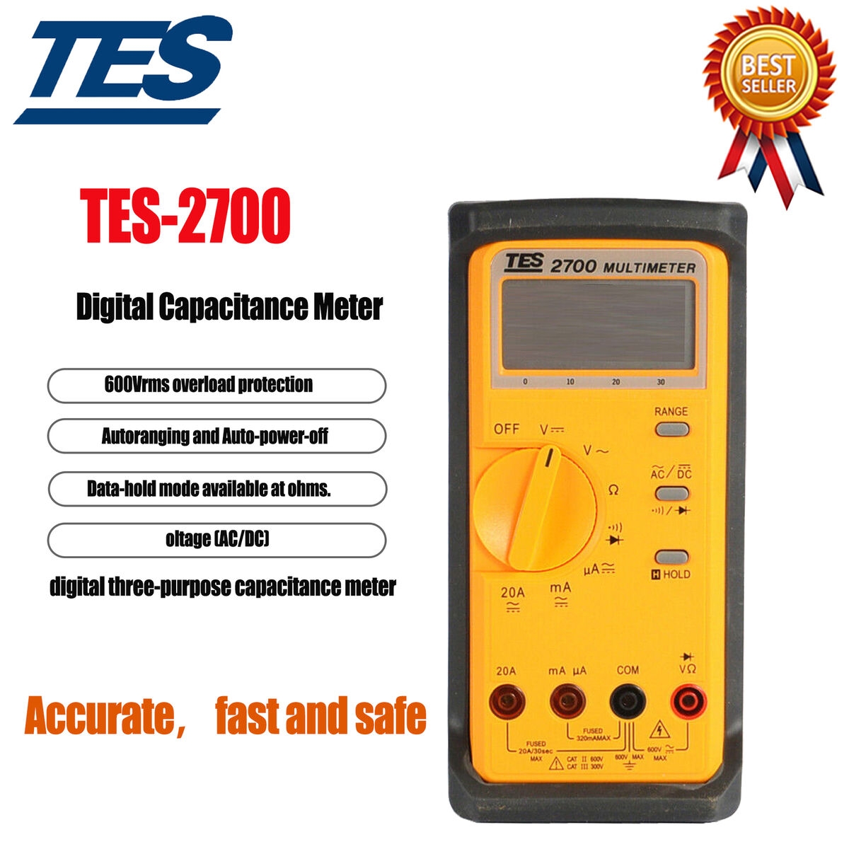 TES 2700 LCR Digital Multimeter With Analog Bar graph 3200 Count LCD Kd EBay
