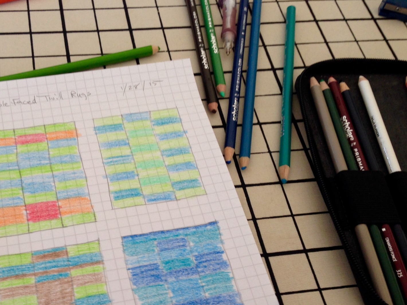 Colored Graph Paper Design
