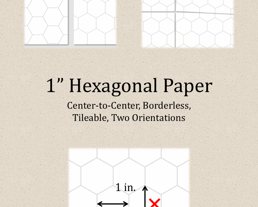 True 1 Inch Hexagonal Graph Paper Elcathiar Studio DriveThruRPG