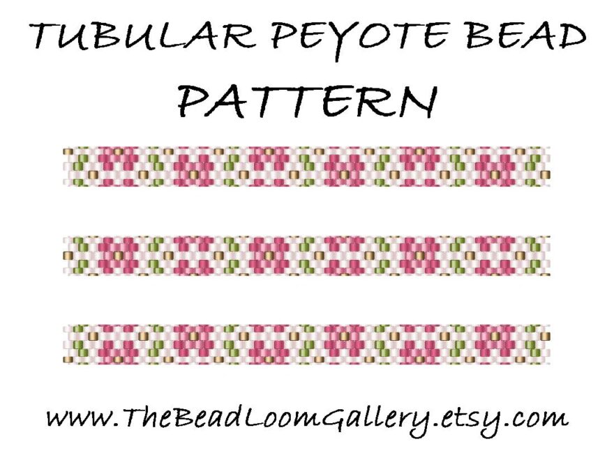 Tubular Peyote Bead PATTERN Vol 2 Floral Design 1 PDF File PATTERN 4 Variations Etsy Denmark