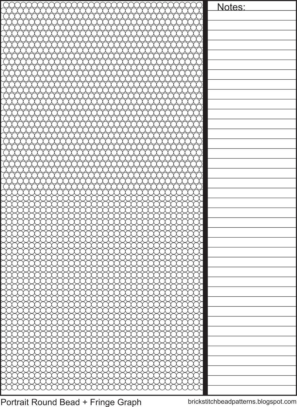 Universal Round Seed Bead Brick Stitch And Fringe Graph Paper