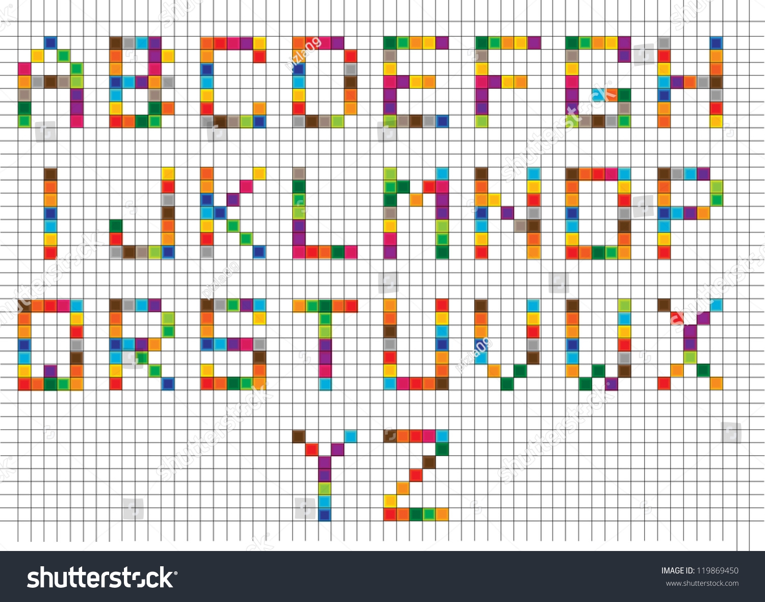 Vector Backdrop Design Colorful Alphabet Letters Stock Vector Royalty Free 119869450 Shutterstock