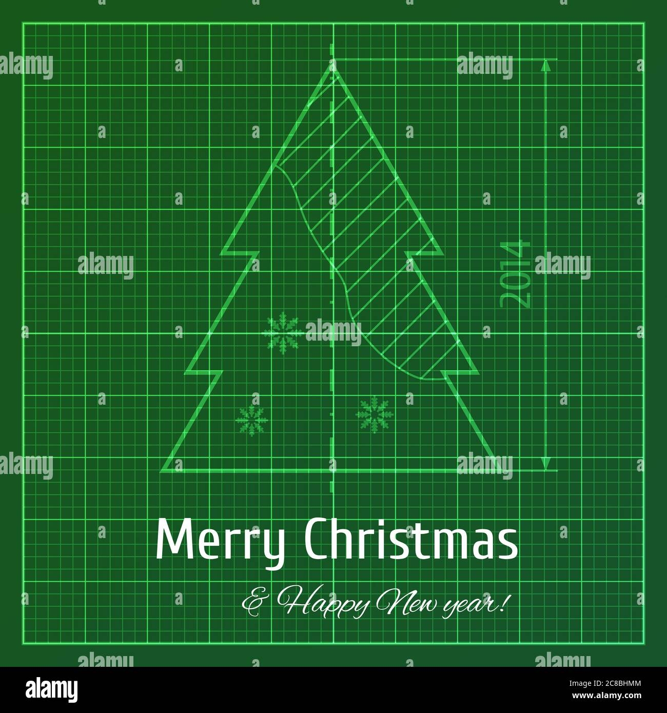 Vector Illustration Of Green Graph Paper Print For New Year And Christmas Stock Vector Image Art Alamy