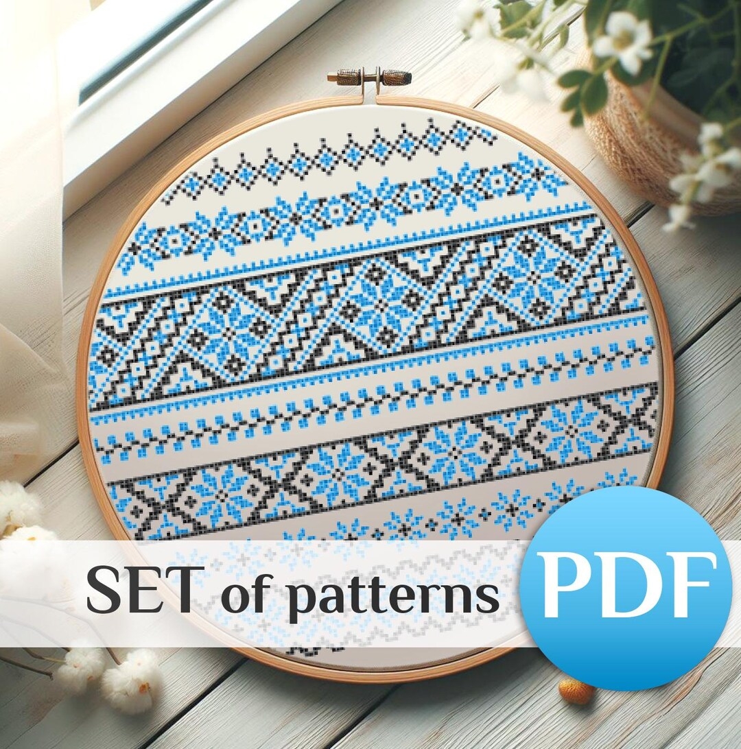 Vyshyvanka Cross Stitch Border Ukraine Cross Stitch Pattern Ukrainian Geometric Cross Stitch Bookmark Crossstitch Pattern Tablecloth Xstitch Etsy