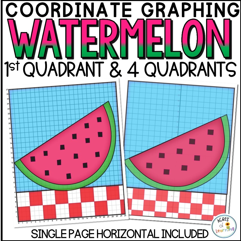 Watermelon Coordinate Graphing Printable Summer Math Mystery Picture Made By Teachers Watermelon Coordinate Graphing Printable Summer Math Mystery Picture Made By Teachers