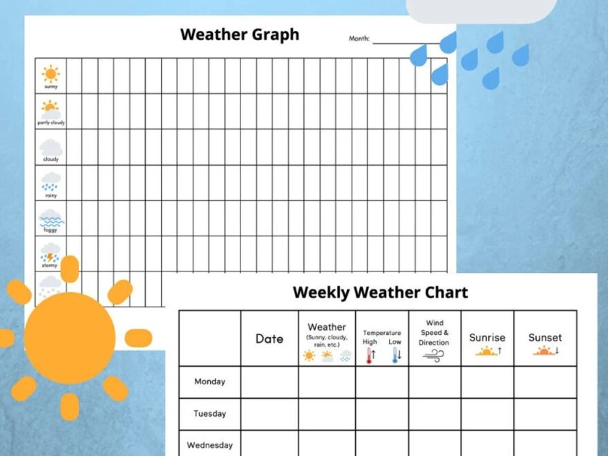 Weather Charts Weather Graph Weather Graph Worksheet Morning Activity Temperature Digital Download Educational Printable Homeschool Etsy