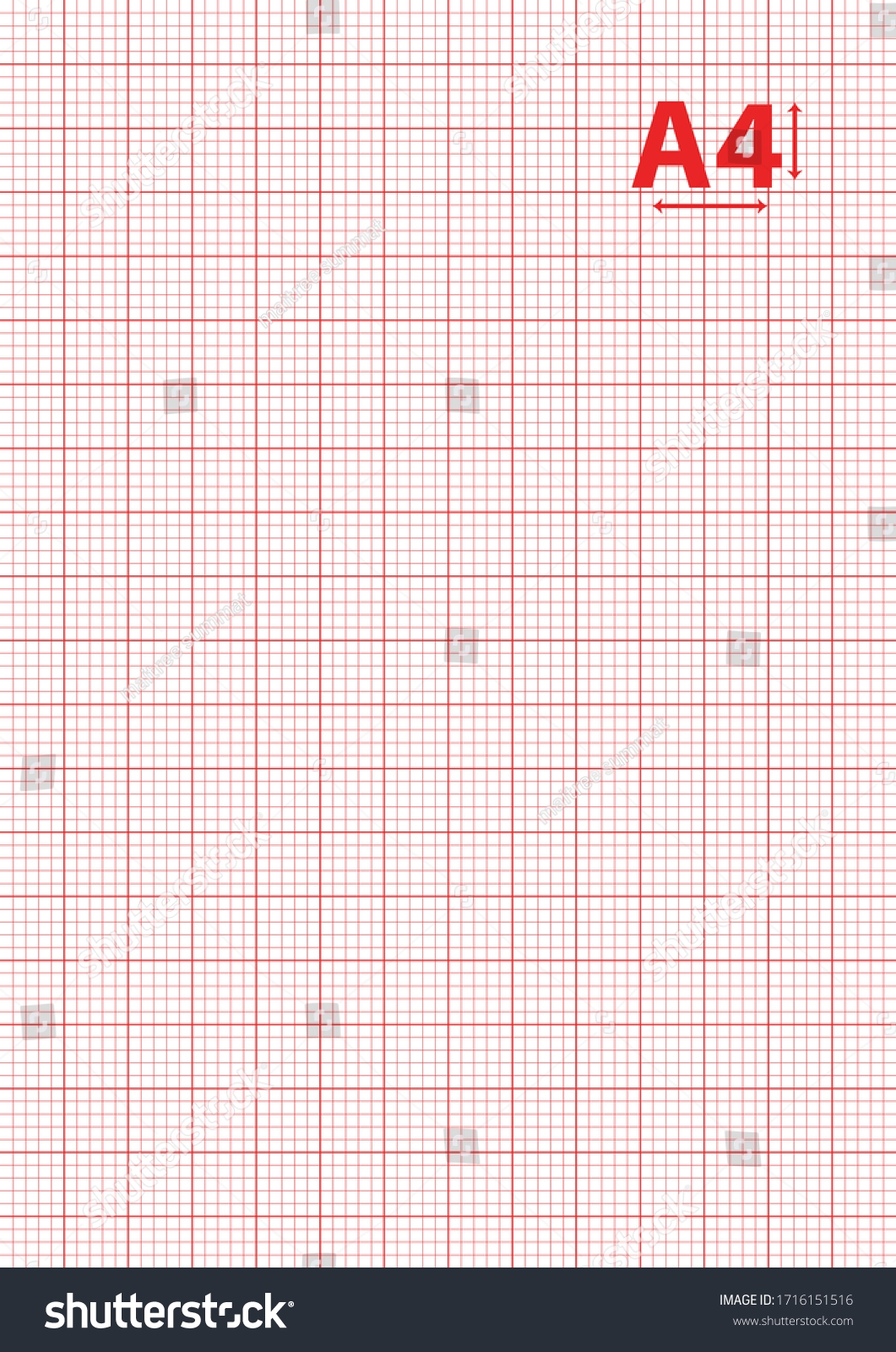 White Graph Paper Red Lines A4 Stock Vector Royalty Free 1716151516 Shutterstock