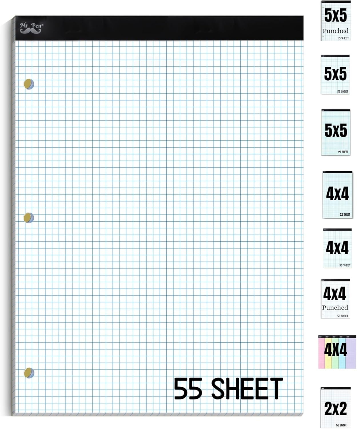 Wide Rules Graph Paper Graphing Paper 8 5 X 11 Legal Pad Graph Paper Pad 6 Pack Graph Paper Notepad