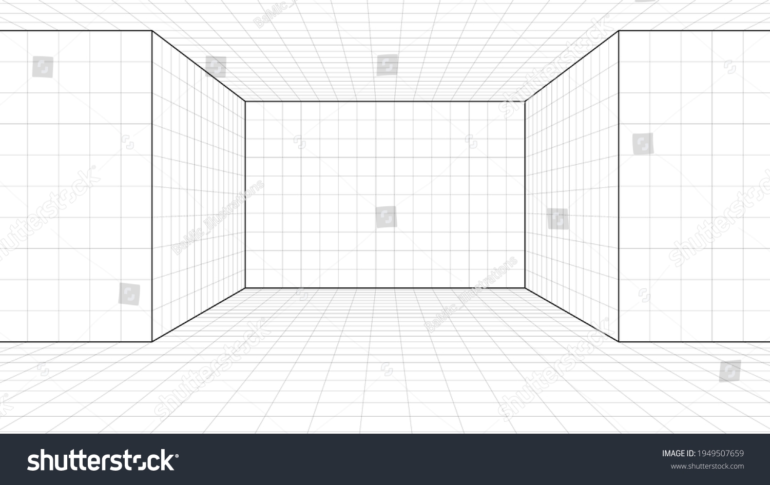 Wide Space Room Perspective Grid Paper Stock Illustration 1949507659 Shutterstock