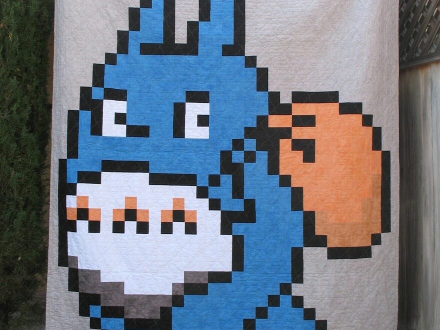Ye Olde Sweatshop Totoro Pixel Quilt 47