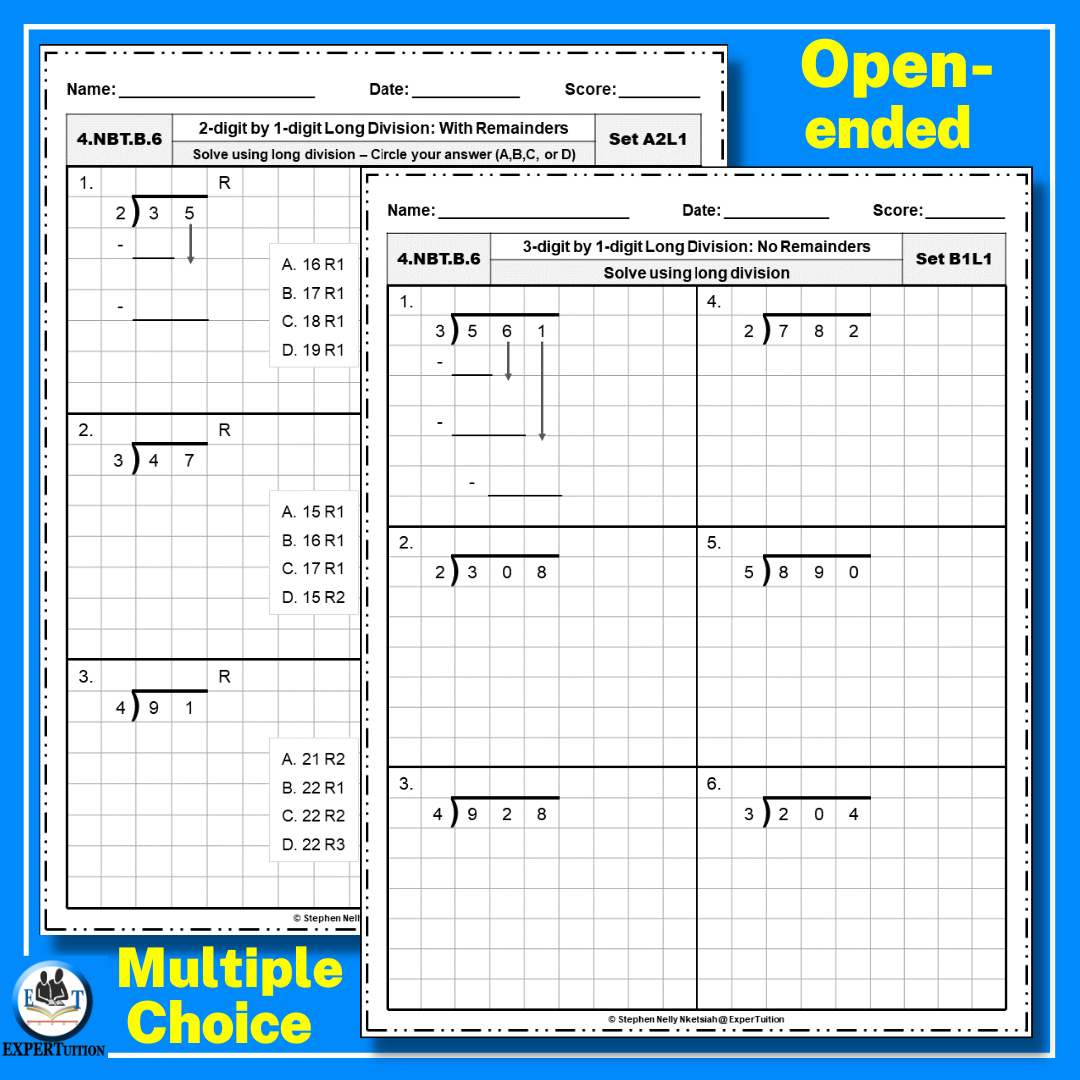 1 Digit 2 Digit Divisors Long Division Worksheets Bundle Made By Teachers 1 Digit 2 Digit Divisors Long Division Worksheets Bundle Made By Teachers