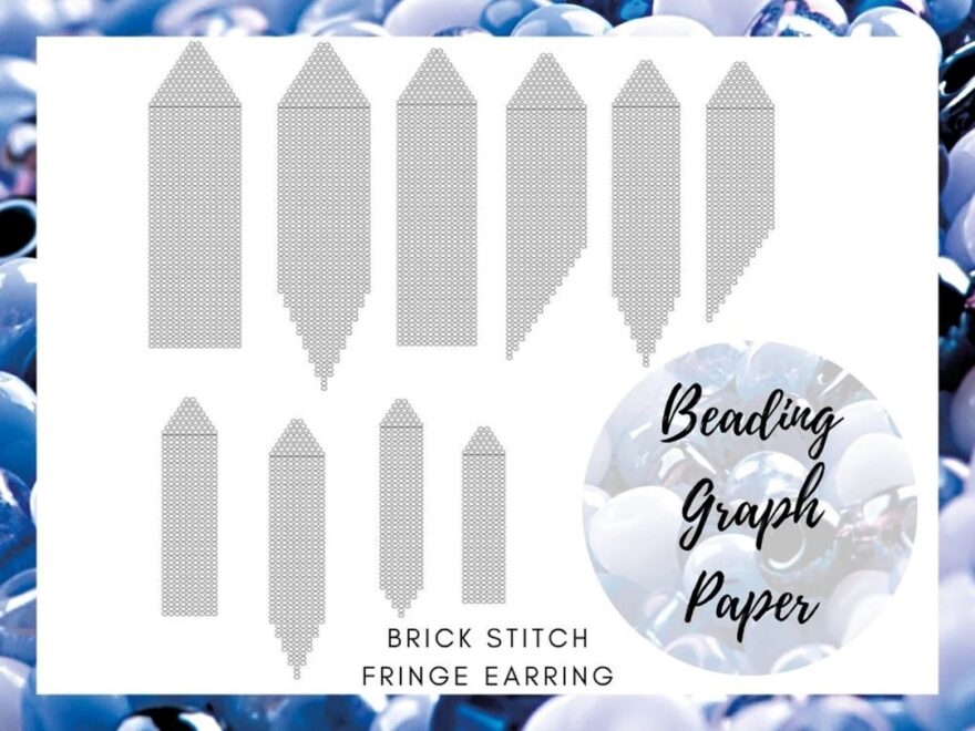 10 Blank Template Graph Paper Brick Stitch With Fringe Pattern Seed Bead Paper Bead Graph Paper PDF Digital Download Etsy