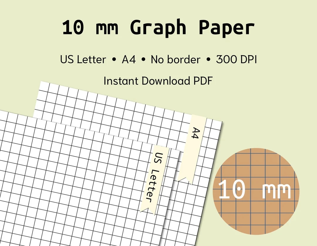 10 Mm Graph Paper PDF Etsy