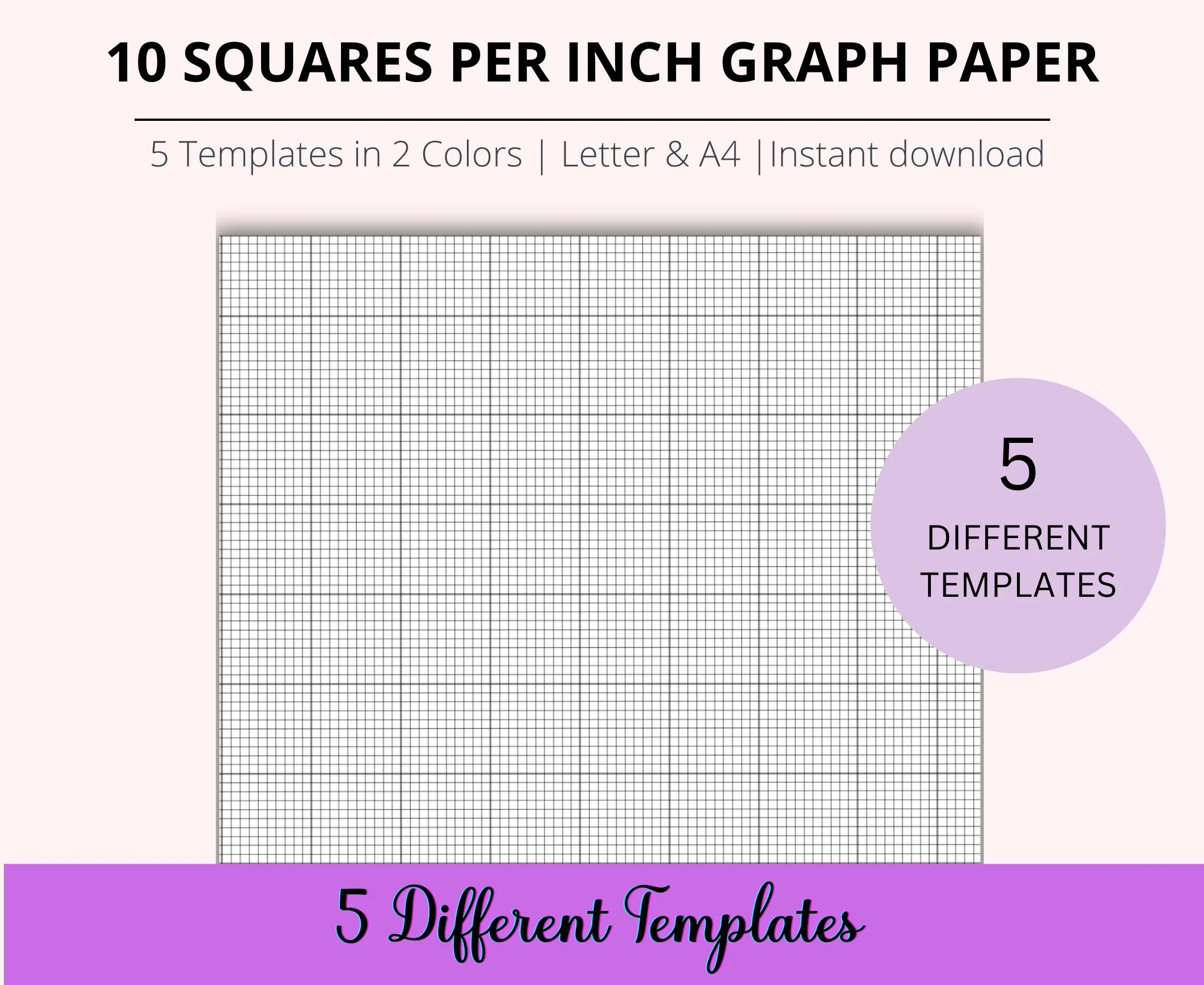 10 Squares Per Inch Graph Paper Bundle Printable Cross Stitch Paper Printable Grid Paper Squared 10 X 10 Graph Paper Instant Download Etsy