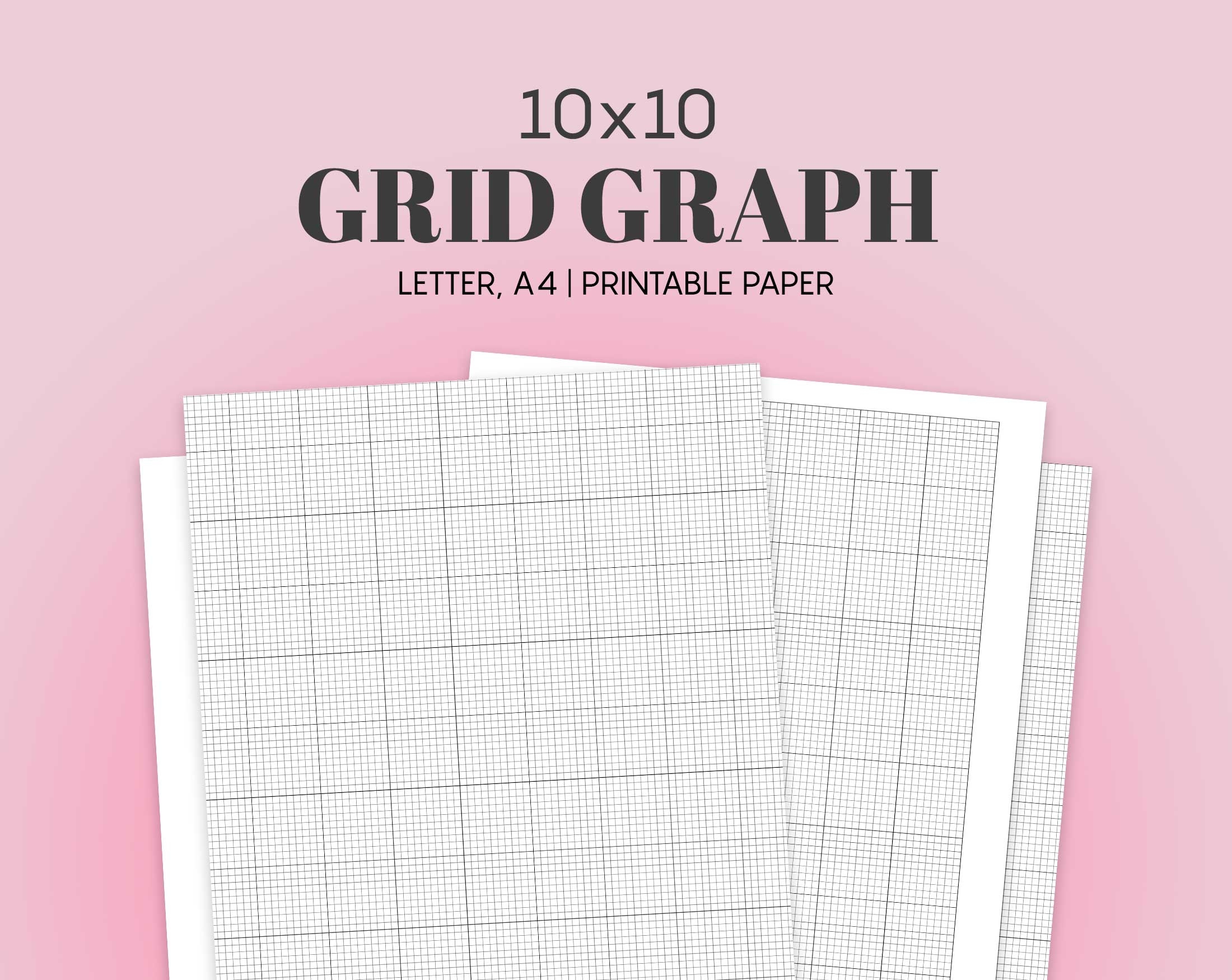 10x10 Grid Graph Paper Printable Digital Products With Reselling Rights PLR 