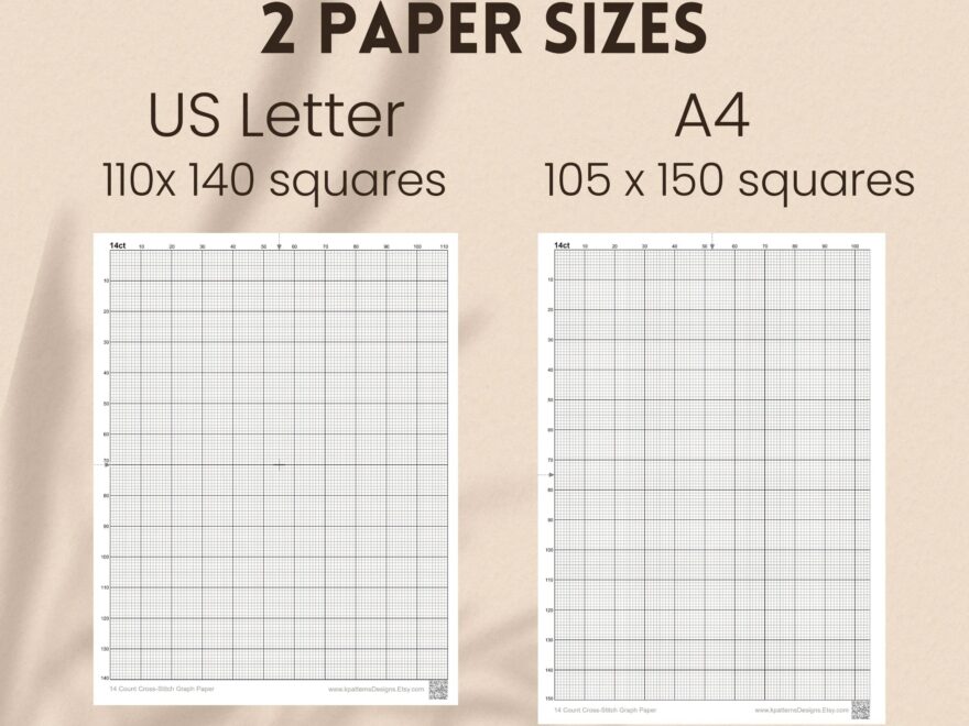 14 count Graph Paper With Inch Grid PDF JPG PNG Etsy