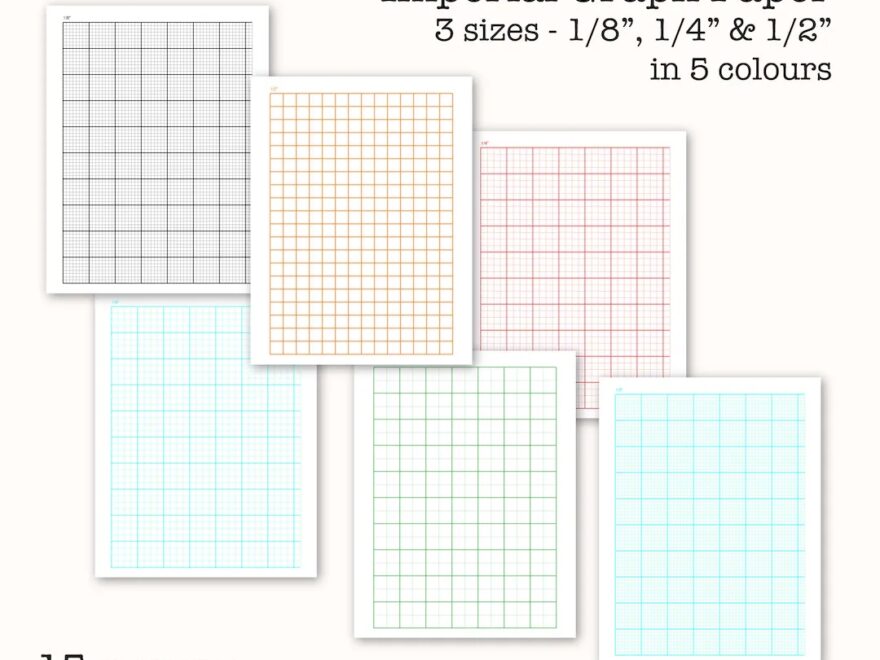 15 Imperial Measure Graph Papers Inch Graph Paper Digital Graph Paper PDF Printable Instant Download Etsy