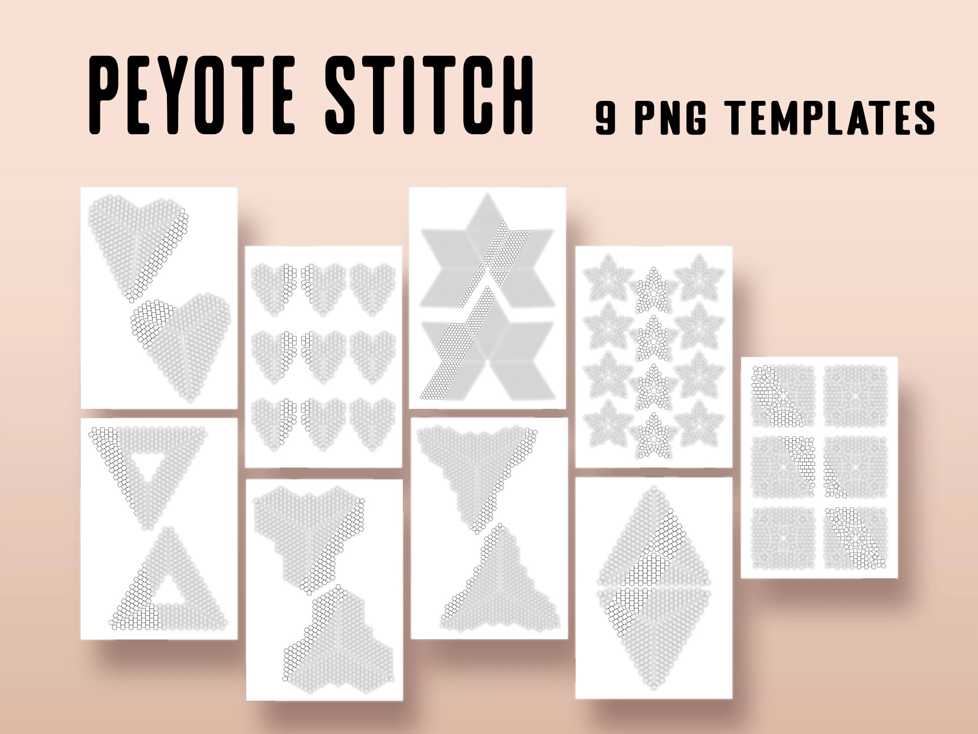 18 Peyote Stitch Graph Paper Template Blank Bead Graph Paper Paper Graph Pattern Do It Yourself DIY Png Peyote Template Etsy