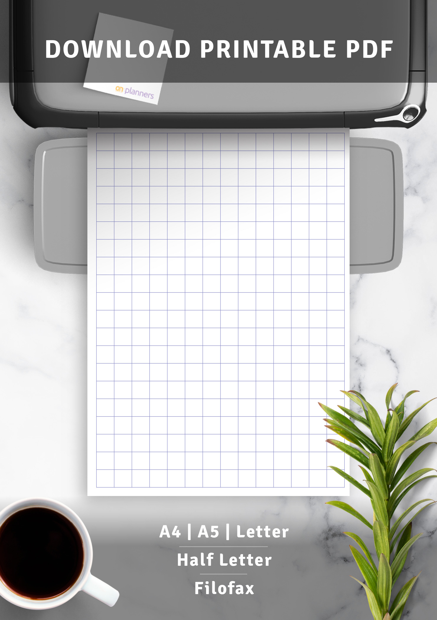 1cm Blue Graph Paper PDF Template Download Now