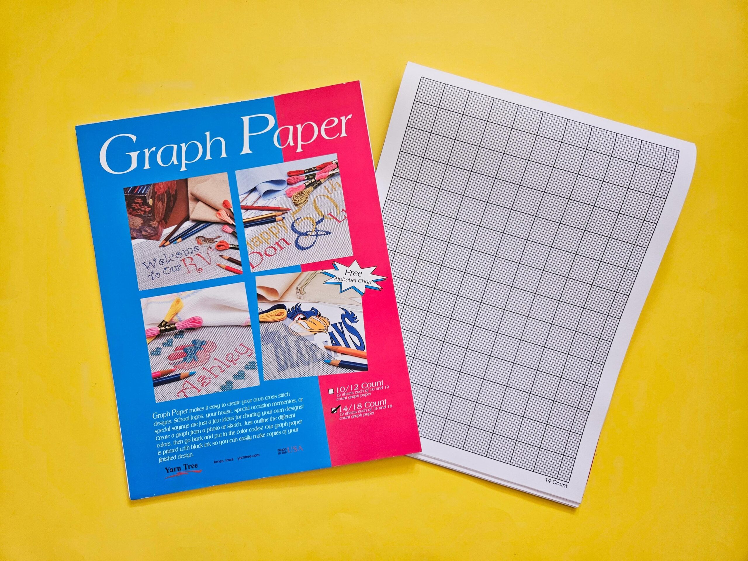 24 Pages Regular Graph Paper 12 Sheets For 14 Count And 12 Sheets For 18 Count By Yarn Tree Cross Stitch Gridded Paper To Create Patterns Etsy