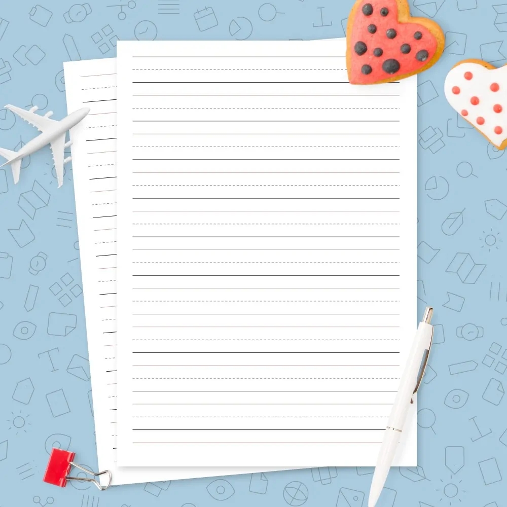 3 4 Inch Rule Handwriting Paper Template Printable PDF