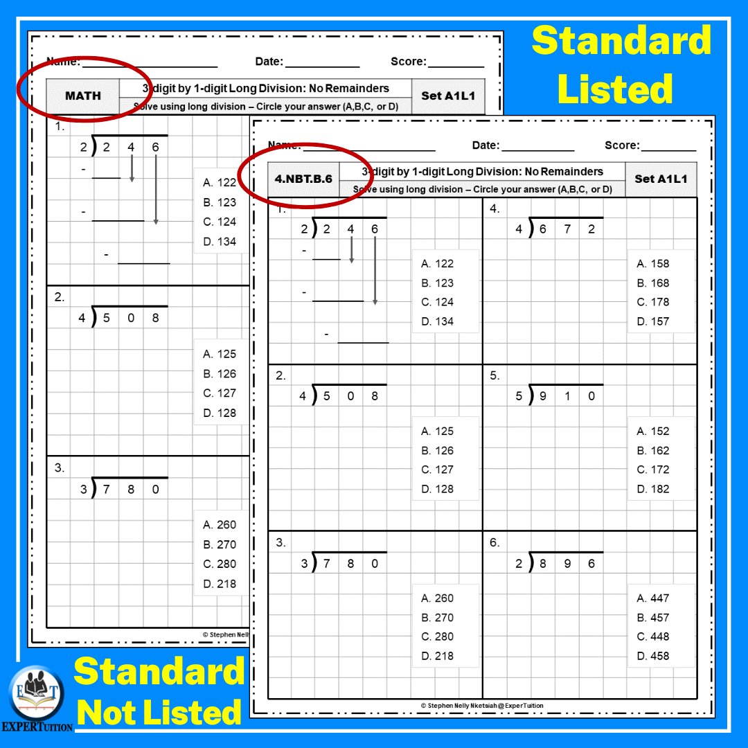 Graph Paper Long Division Worksheet Printable