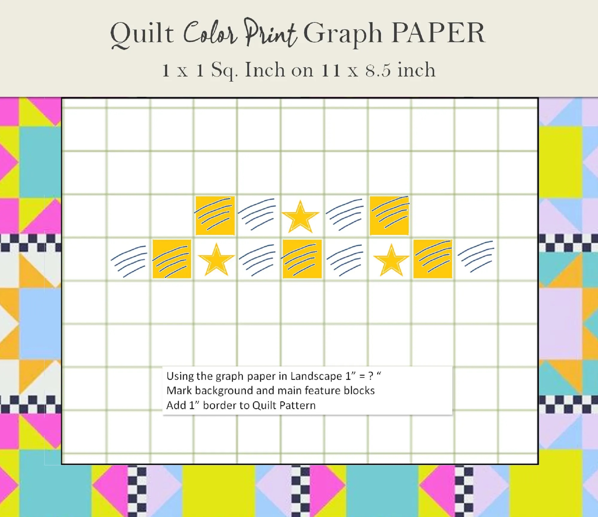 ADHD One Inch Graph Paper For Math Or Quilting 1x1 Inch Printable Coloured Graph Paper For Kids Or Crafts Instant Digital Download Etsy