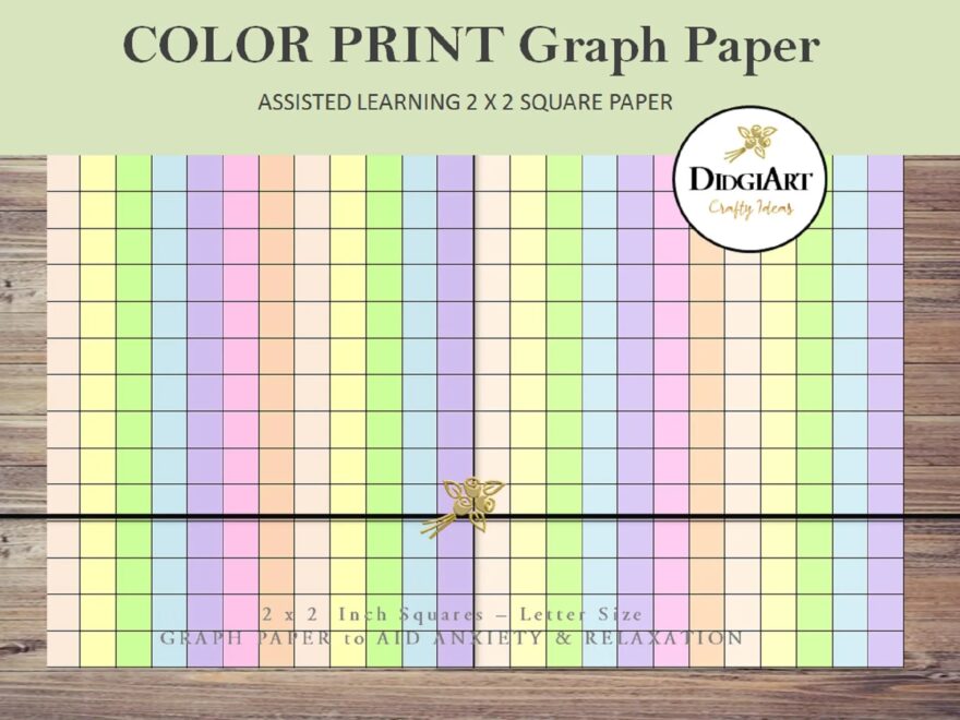 ADHD Rainbow Graph Paper 2 X 2 Sq Inch Printable Assisted Learning Colored Graph Grid For Math Writing Instant Digital Download Etsy