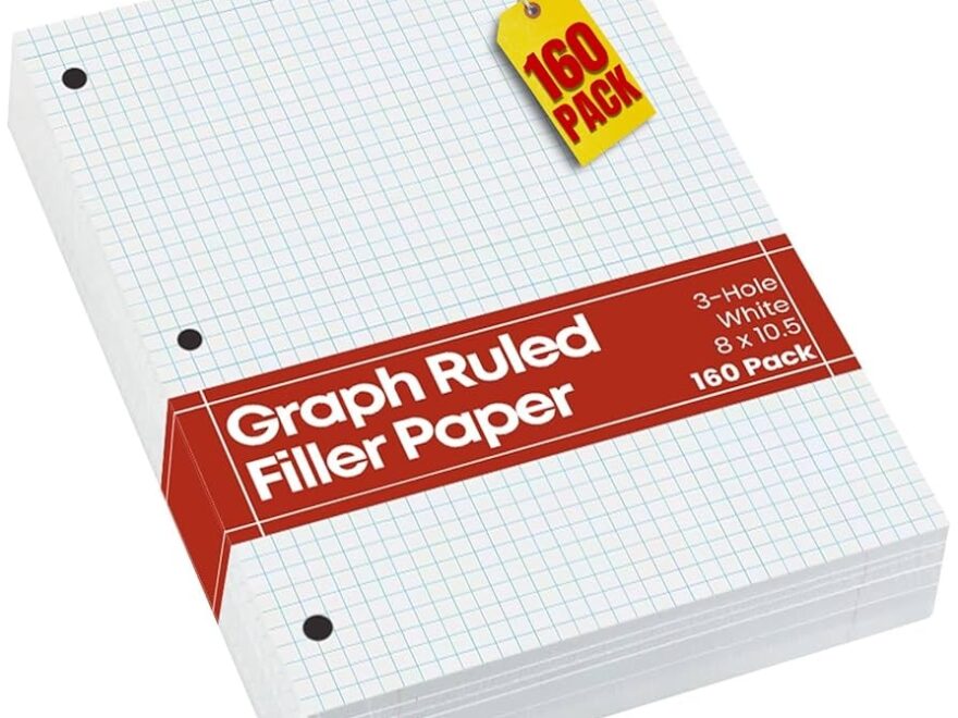 Amazon 1InTheOffice Binder Graph Paper Loose Leaf 3 Hole Small Graph Paper 8x10 5 White 160 Sheets Pack Office Products