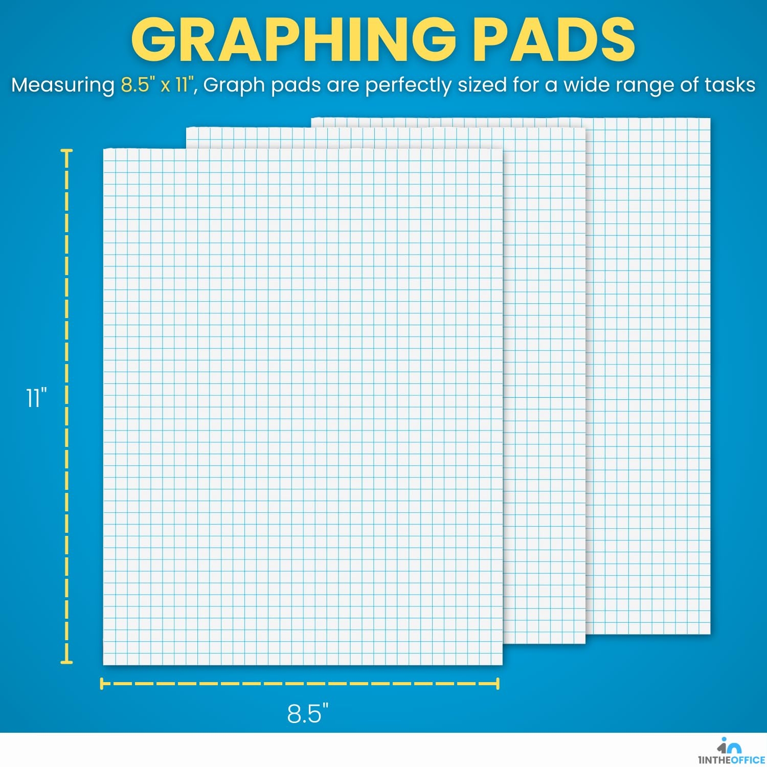 Amazon 1InTheOffice Graph Pads 8 5 X 11 Quadrille Pad 8 5 X 11 50 Sheets Pad 6 Pack Office Products