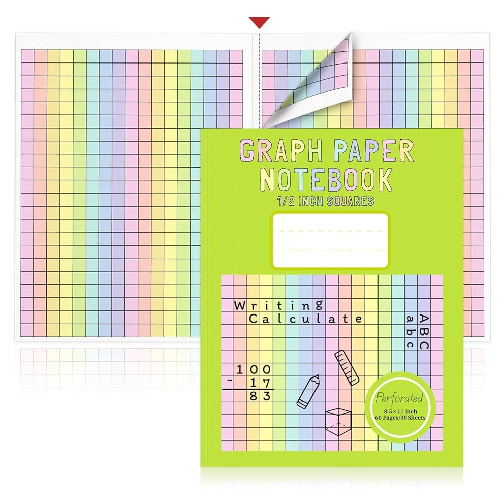 One Inch Colored Graph Paper