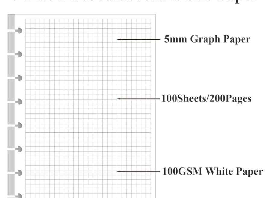 Amazon A5 TUL Discbound Grid Refill Paper 8 Disc Discbound Graph Paper 100Sheets 200Pages Loose Leaf Grid Paper 100gsm White Paper 5 8 X 8 3 In Office Products