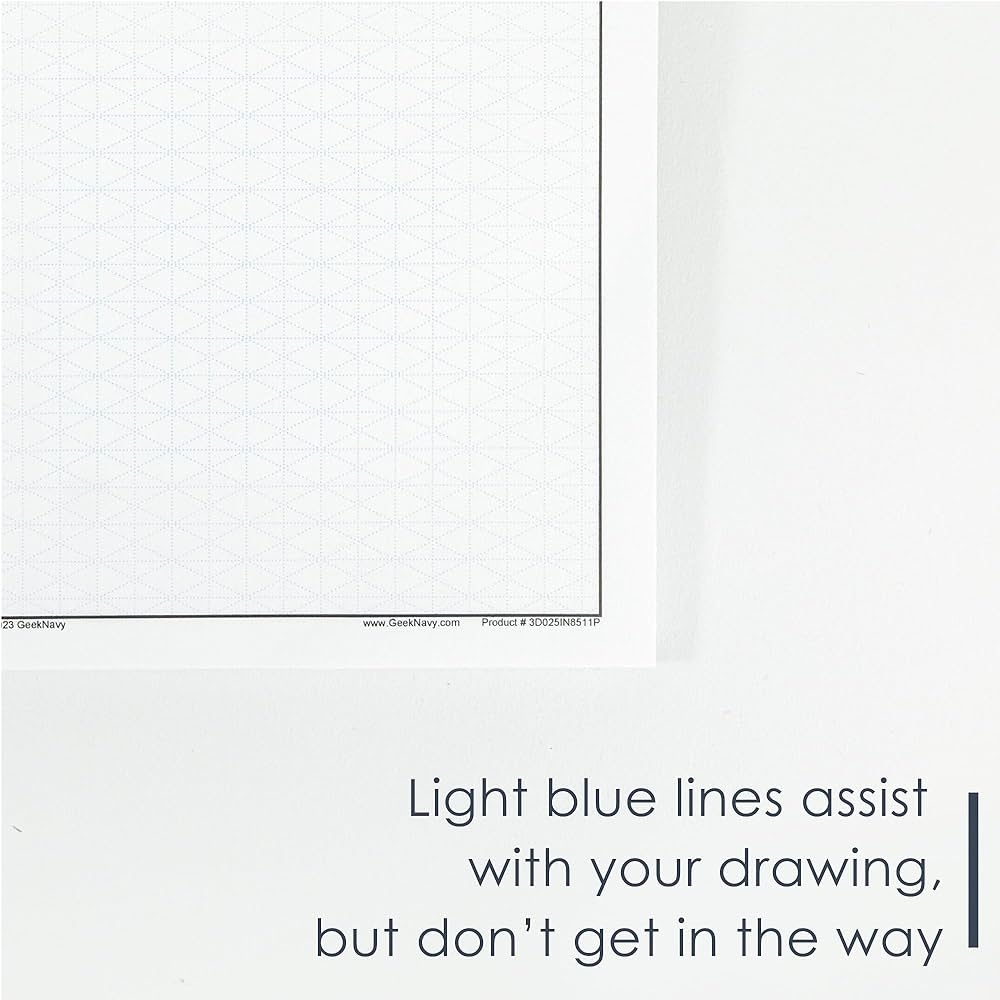 Amazon GeekNavy 8 5 X 11 Isometric Graph Paper 50 Sheets Portrait 0 25 Grid Non photo Blue High Brightness Drafting Engineering Art 3D Design 1 Pack Office Products Amazon GeekNavy 8 5 X 11 Isometric Graph Paper 50 Sheets Portrait 0 25 Grid Non photo Blue High Brightness Drafting Engineering Art 3D Design 1 Pack Office Products