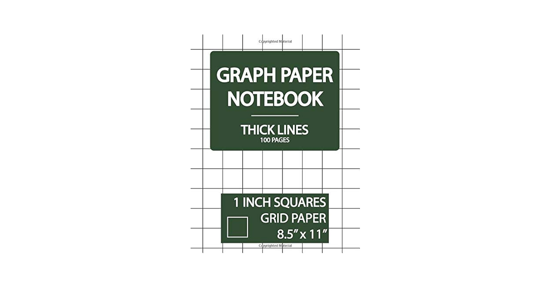 Amazon Graph Paper Notebook 1 Inch Squares 100 Pages Thick Lines Grid Thick Squared Graphing Paper Blank Quad Ruled 1 Inch Square Graph Paper 1 Inch Paper Notebook And Squared Grid