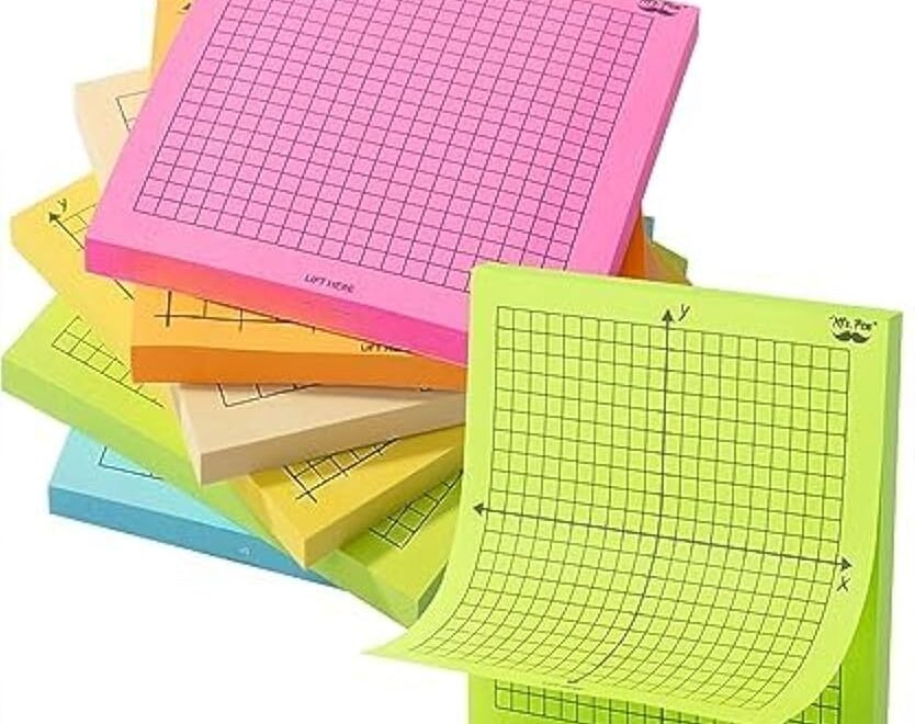 Amazon Mr Pen Graph Paper Sticky Notes 6 Pads 3x3 Inch Bright Colors Graph Sticky Notes Back To School Supplies Office Products