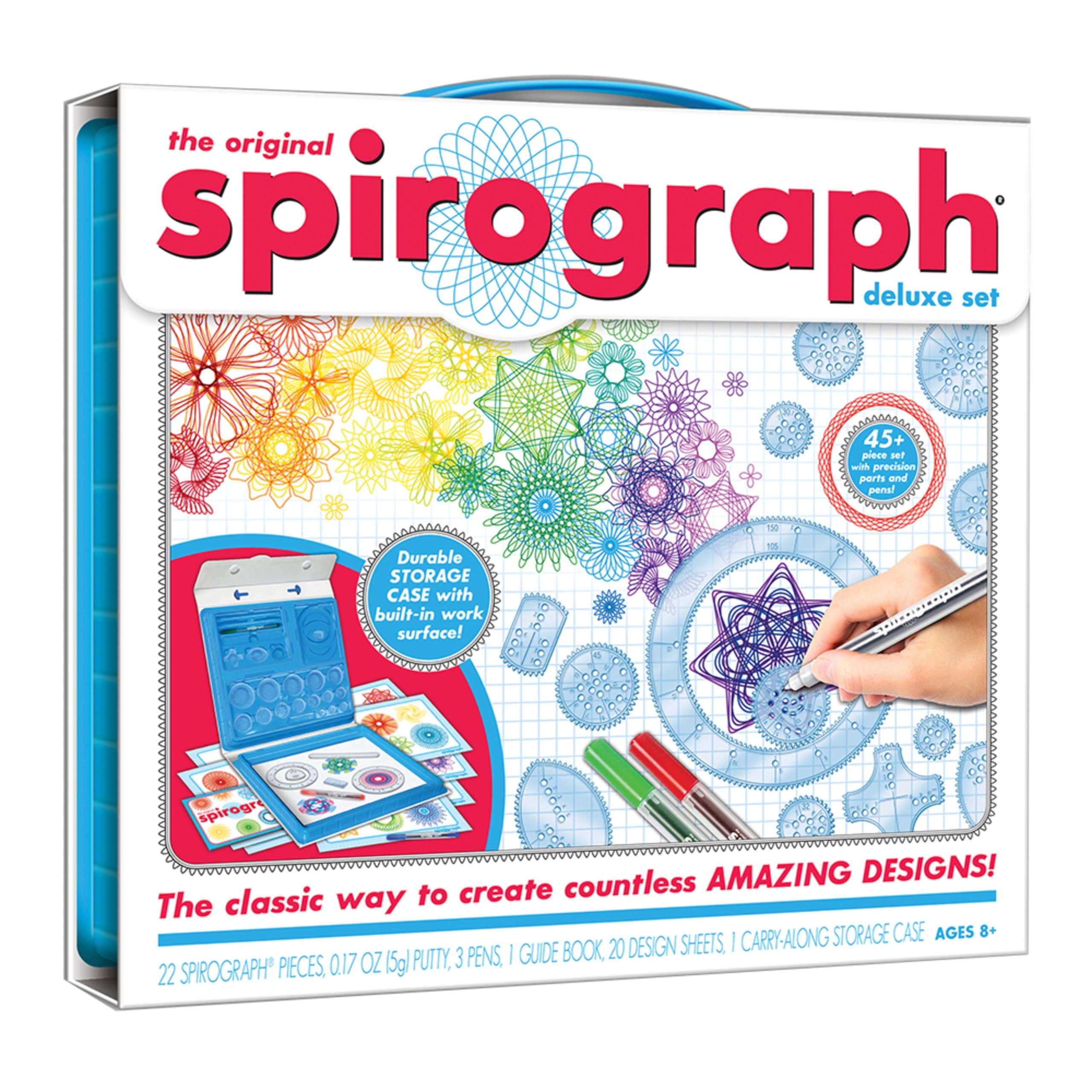 Amazon Spirograph Deluxe Set Spiral Art Drawing Kit The Classic Way To Make Countless Amazing Designs For Kids Ages 8 Toys Games