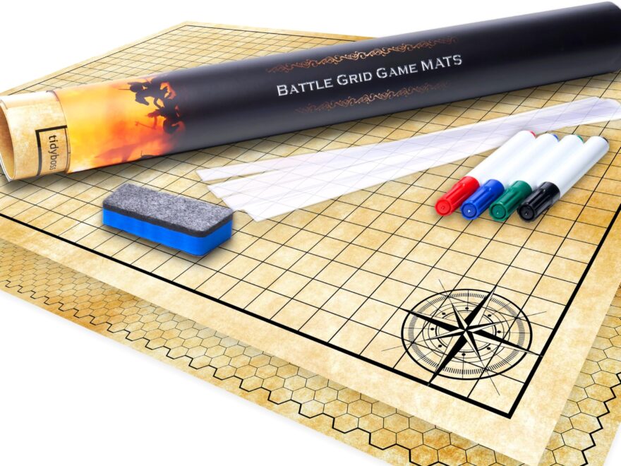 Amazon TIDYBOSS 36 X48 Large DND Map Dry Erase Battle Map Double Sided With Grids Hexes DND Starter Kit Warhammer Terrain Accessories Included Toys Games