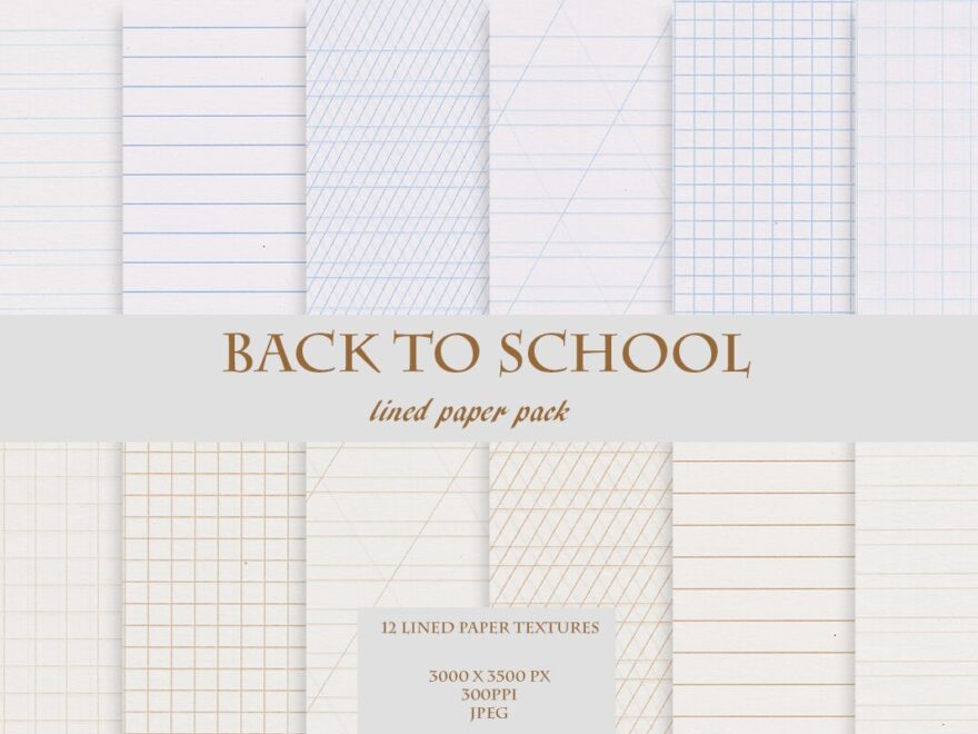 Back To School Lined Grid Paper Set By Liquid Amethyst Art TheHungryJPEG